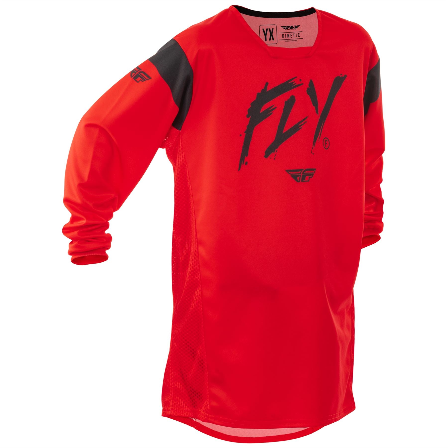 Fly Racing 2025 Youth Kinetic Stoke Motocross Jersey Red Black